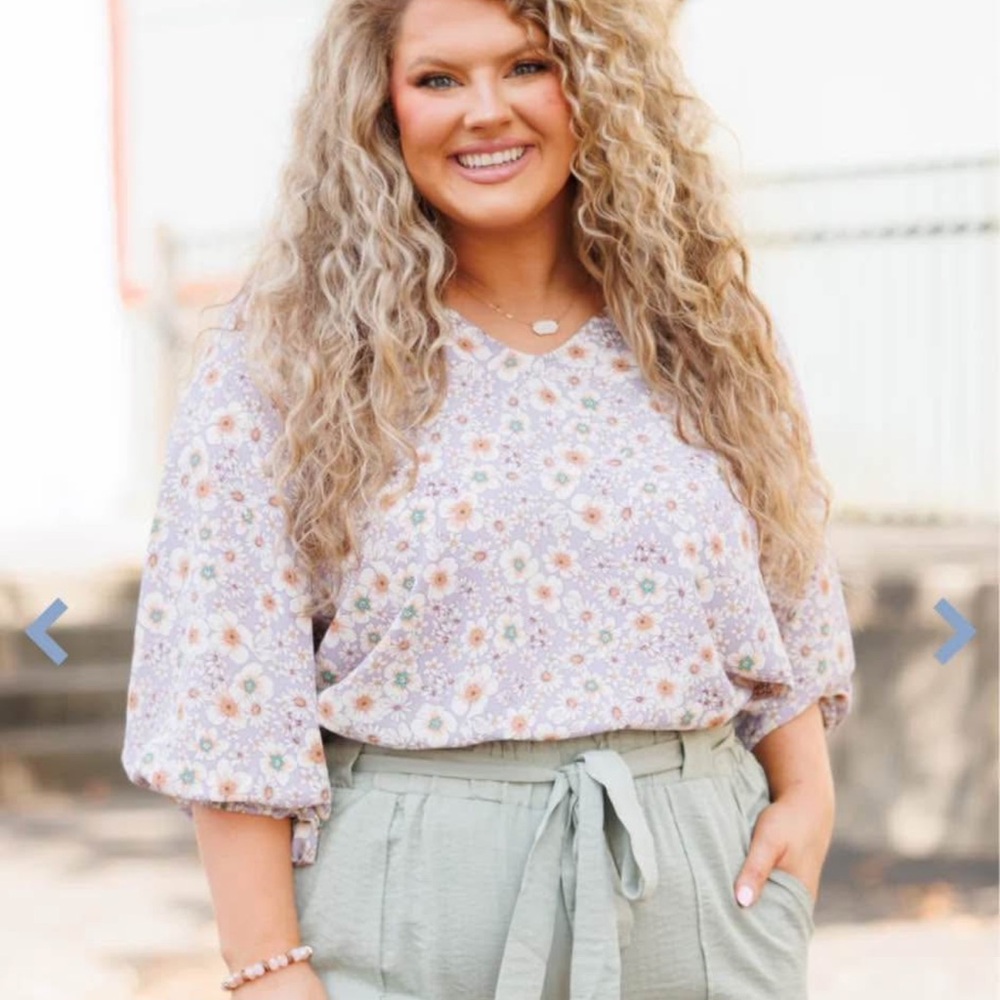 First Love Pastel Floral Blouse